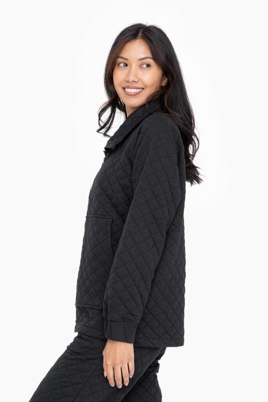 Quilted Jersey Pullover Black