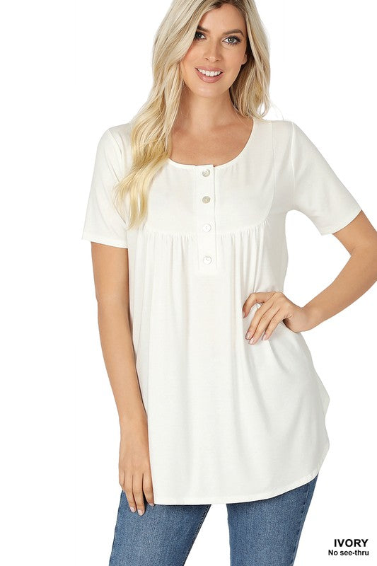 Four Button Top Ivory