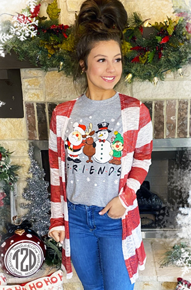 Christmas Friends Tee Grey