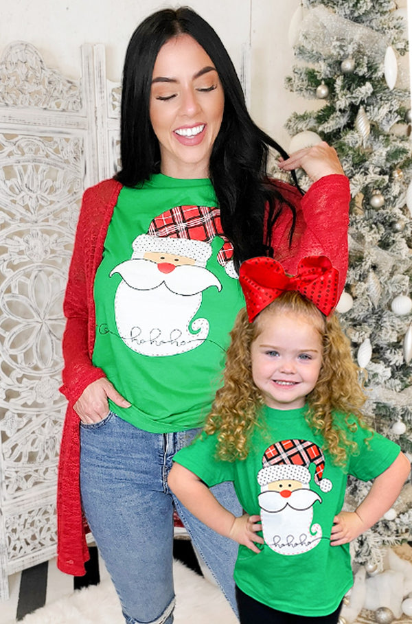 Festive Santa Christmas Tee Green