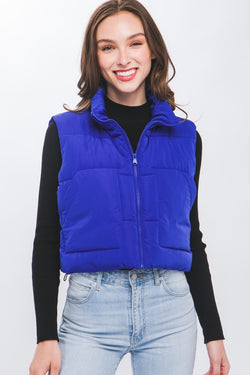 Puffer Vest with Pockets Royal