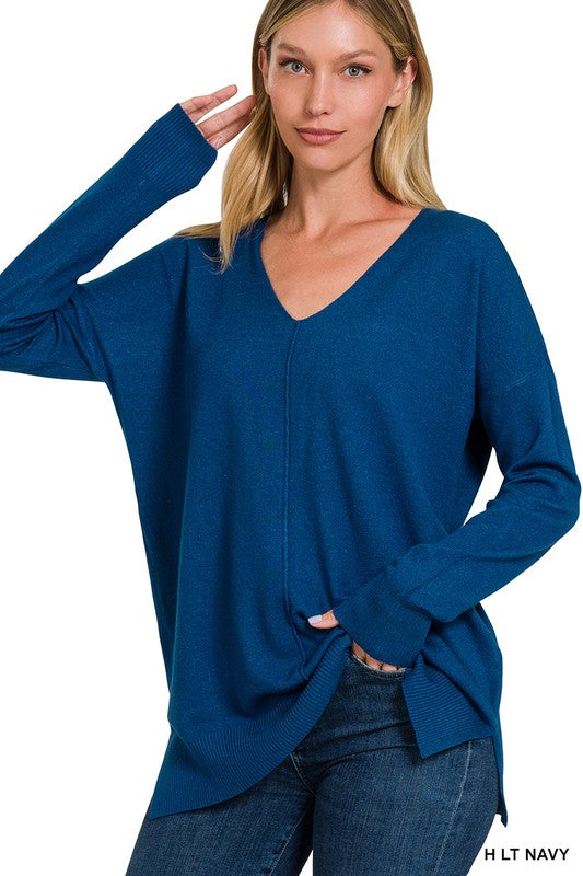 Front Seam Sweater Navy