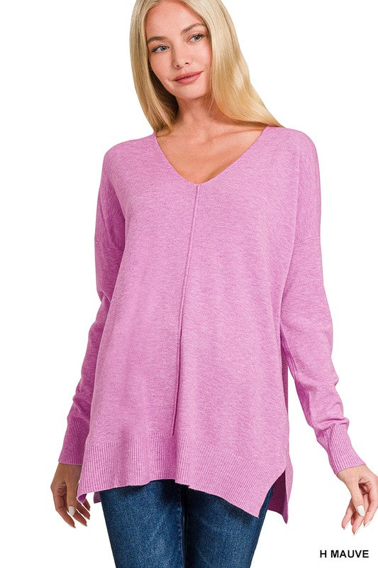 Front Seam Sweater Mauve