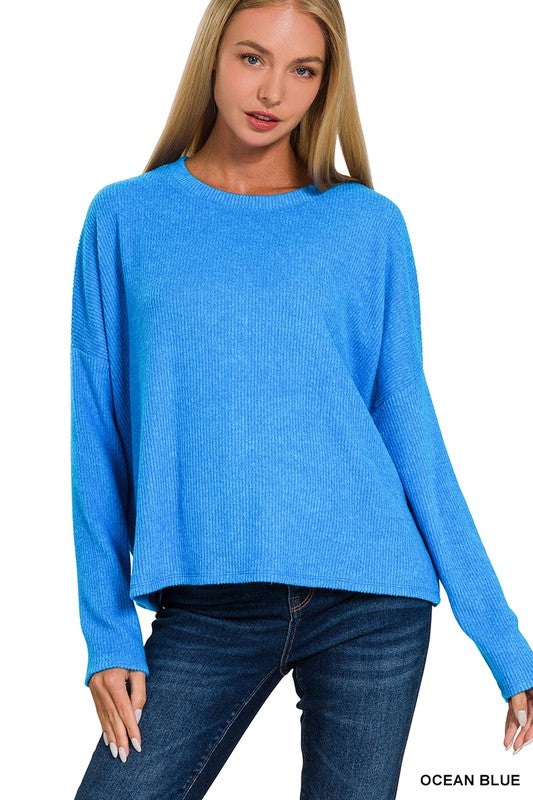 Ribben Dolman Sleeve Sweater Ocean Blue