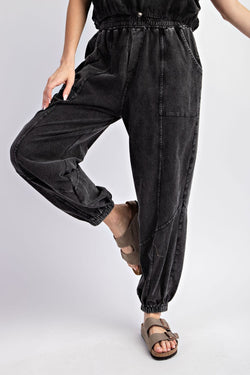 Mineral Washed Jogger Pants Ash Black