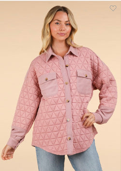 Quilted Shacket Blush