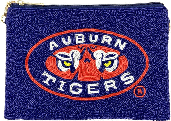 Auburn Tigers Beaded Wristlet