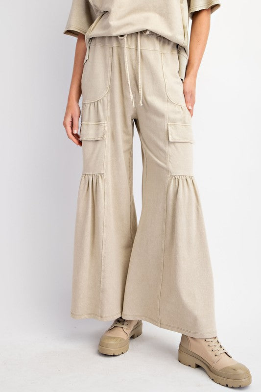 Mineral Wash Terry Knit Pants Khaki