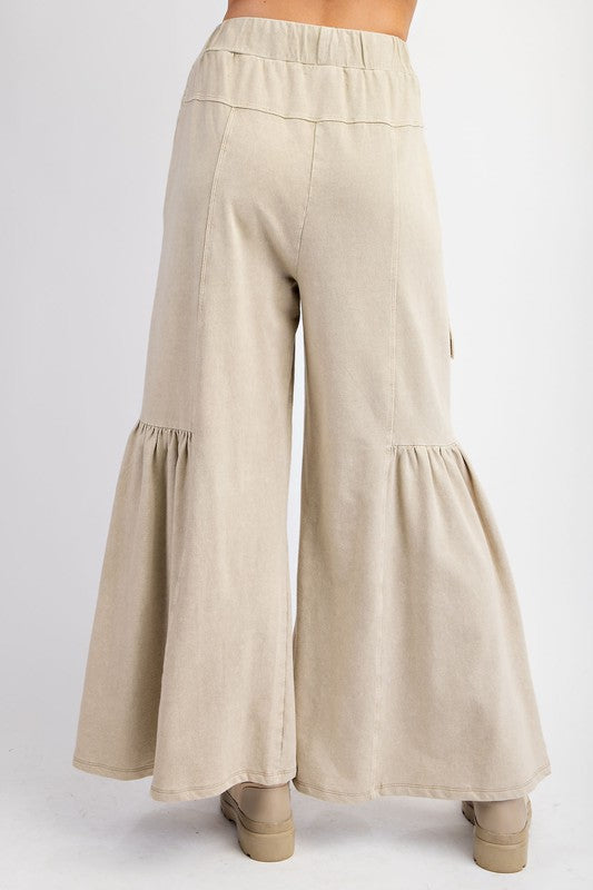 Mineral Wash Terry Knit Pants Khaki