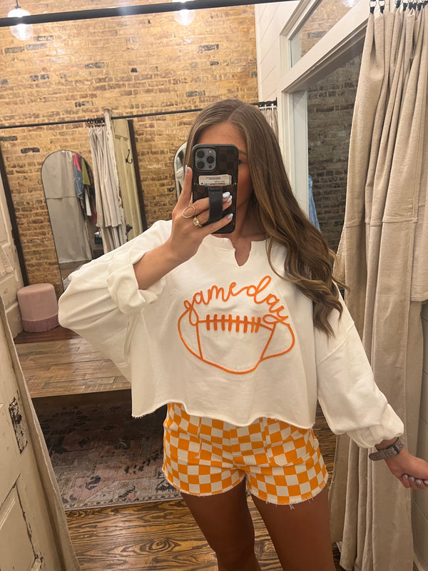 Colleen Denim Shorts Orange