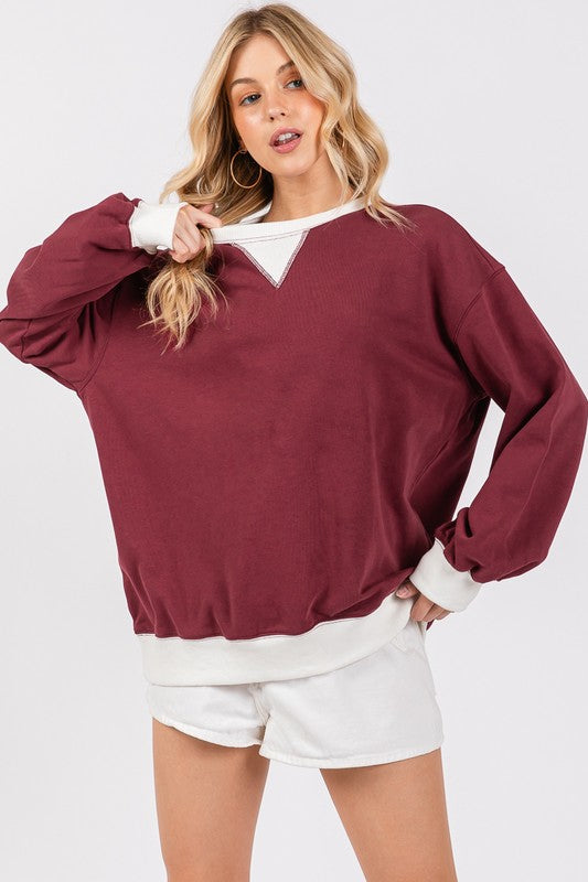 Gameday French Terry Sweatshirt Burgundy