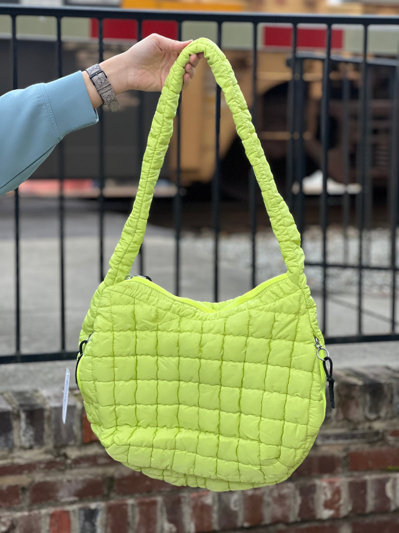 Quilted Shoulder Bag Lime