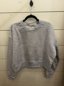 Crew Neck Pullover Sweatshirt Grey