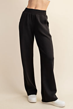 Modal Straight Pants Black