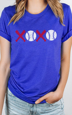 Baseball Bat and Ball Tee Royal Blue