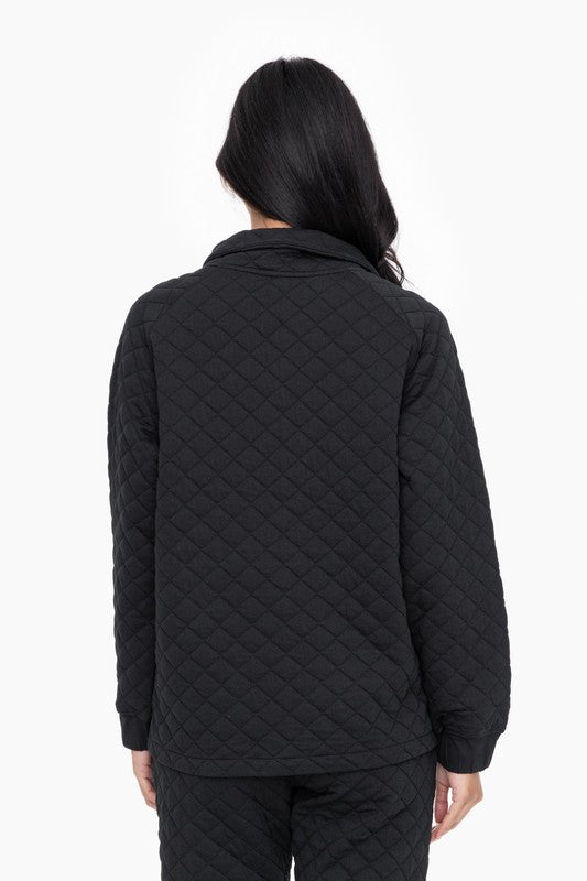 Quilted Jersey Pullover Black