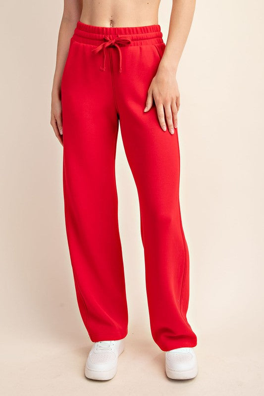 Modal Straight Pants Red