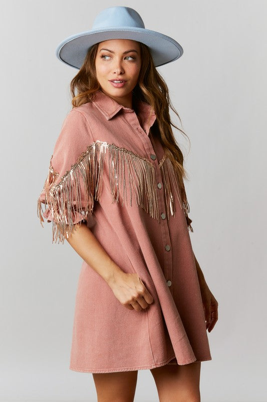 Fringe store shirt dress