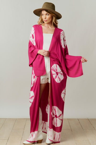 Tie Die Kimono Berry - Southern Fashion Boutique Bliss