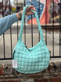 Quilted Shoulder Bag Aqua