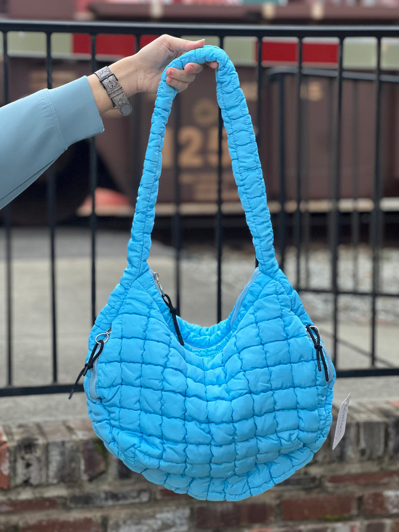 Quilted Shoulder Bag Light Blue