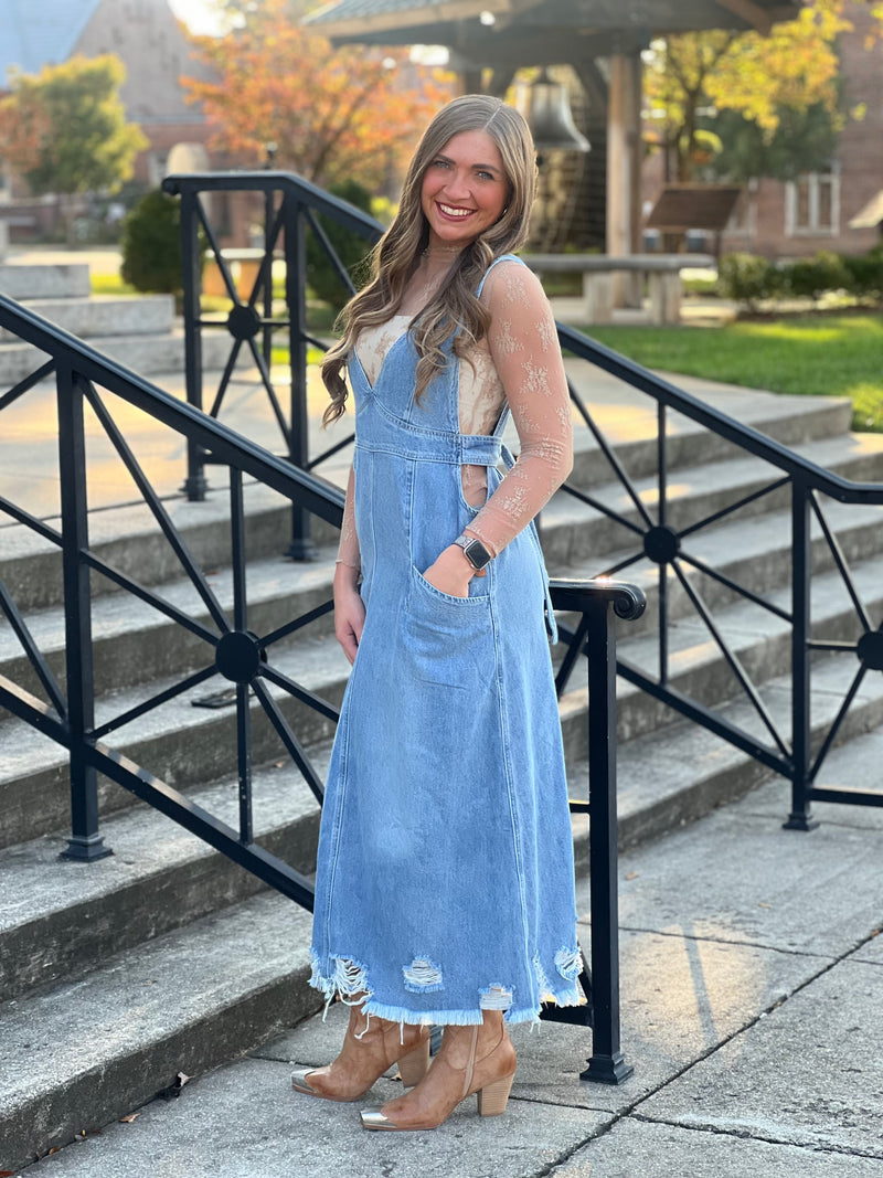 Mineral Washed Maxi Dress Denim