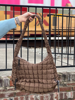 Quilted Shoulder Bag Brown