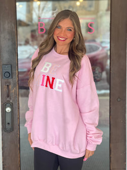 Soft Ideal Chenille Be Mine Sweatshirt Pink