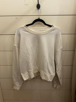 Crew Neck Pullover Sweatshirt Off White