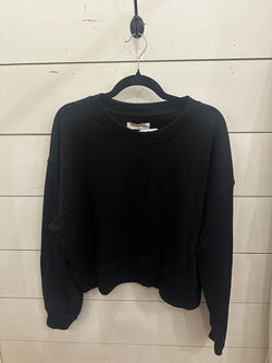 Crew Neck Pullover Sweatshirt Black