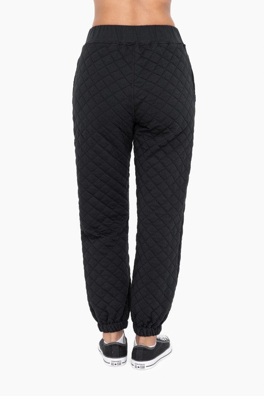 Quilted Jersey Joggers Black