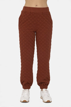 Quilted Jersey Joggers Mahogany