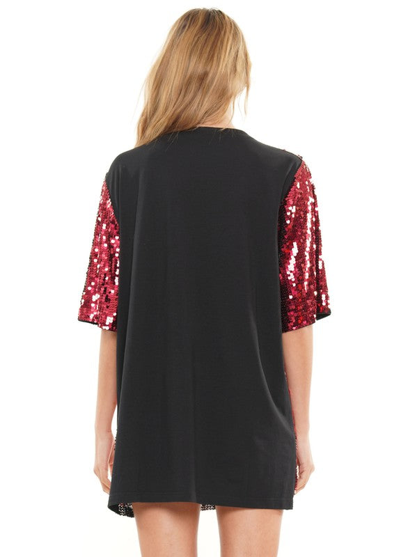 Gameday Elephant Sequin Dress Crimson