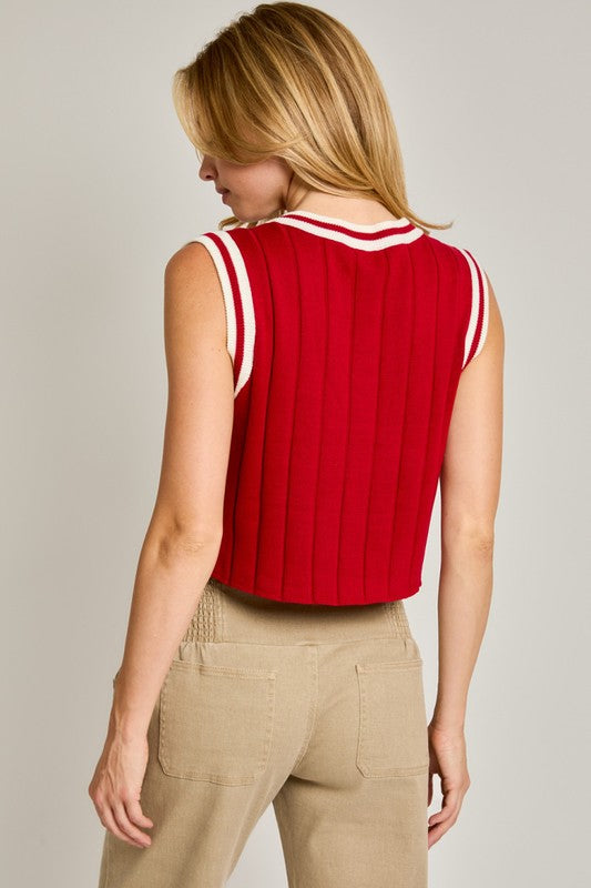 Alabama Sleeveless Sweater Vest Red