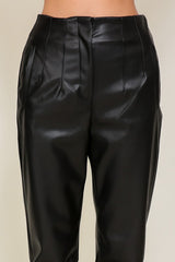 High Waist Faux Leather Pants Forest Green - Southern Fashion Boutique Bliss