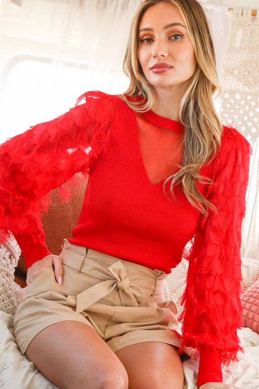 Red lace sweater outlet
