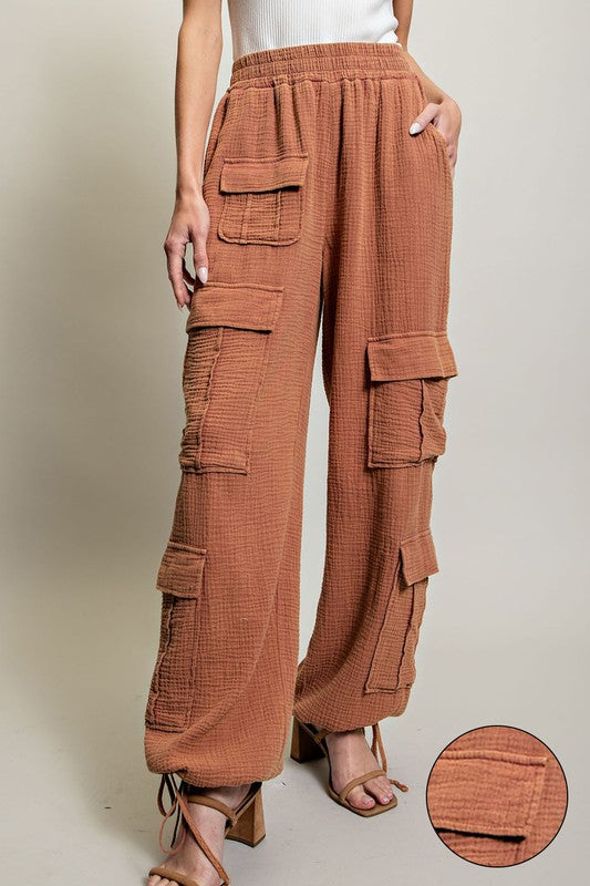 Orange Terracotta Onesize Pants Tencelstoff popular (Eucalyptus) Cargo Pants