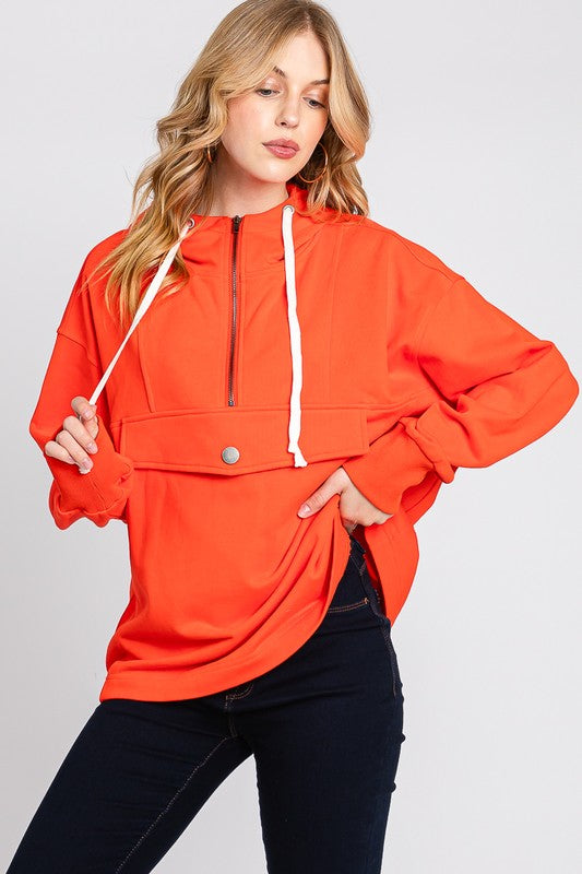 Hoodie Sweatshirt w/Front Pocket Tomato Red