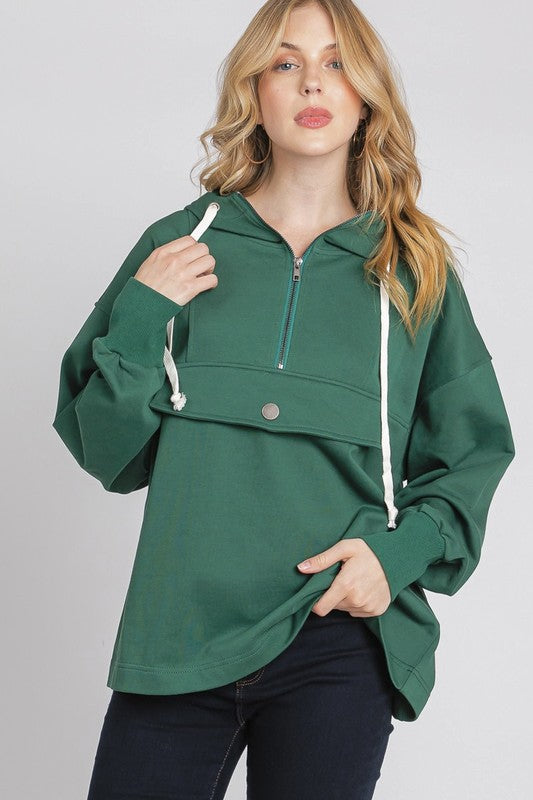 Hoodie Sweatshirt w/Front Pocket Hunter Green