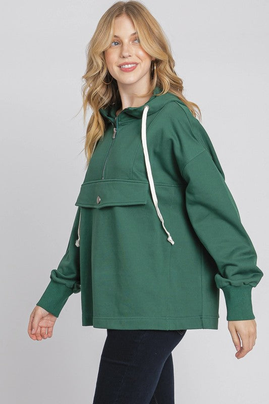 Hoodie Sweatshirt w/Front Pocket Hunter Green