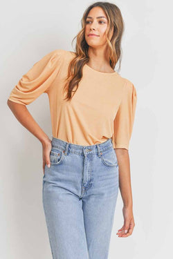 Puff Sleeves Loose Fit Top Sherbet